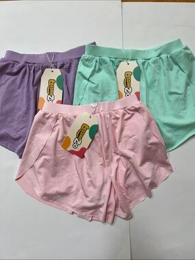 3 Pack Girls Athletic Shorts Skort with Pockets 5-6Y